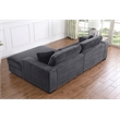 Pemberly Row 2-Piece Corduroy Sofa with Right-Facing Chaise in Dark Gray