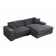 Pemberly Row 2-Piece Corduroy Sofa with Right-Facing Chaise in Dark Gray