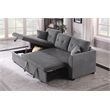 Pemberly Row Corduroy Sleeper Sofa Bed with Storage Chaise in Dark Gray