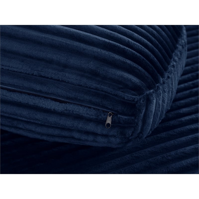 Pemberly Row 105-Inch Corduroy Chaise Sofa Bed Sleeper Lounge in Blue