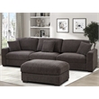 Pemberly Row Chenille 3-Seat Sectional Sofa with Chaise in Dark Gray