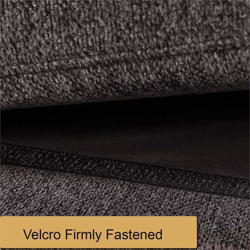 Pemberly Row Chenille 3-Seat Sectional Sofa with Chaise in Dark Gray