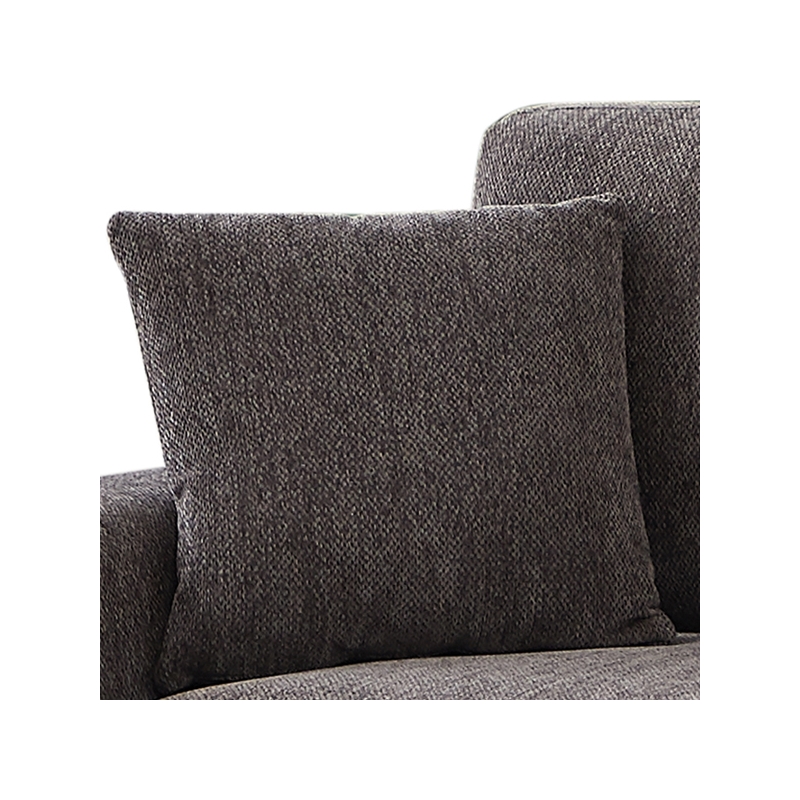 Pemberly Row Chenille 3-Seat Sectional Sofa with Chaise in Dark Gray