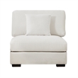 Pemberly Row Chenille Modular Loveseat with Ottoman Chaise in White