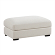 Pemberly Row Chenille Modular Loveseat with Ottoman Chaise in White