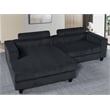 Pemberly Row Corduroy Left-Facing Sleeper Sectional in Dark Gray