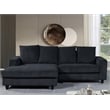 Pemberly Row Corduroy Left-Facing Sleeper Sectional in Dark Gray