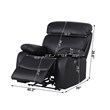 Pemberly Row Leather Power Lift Recliner Armchair for Home Theater in Black