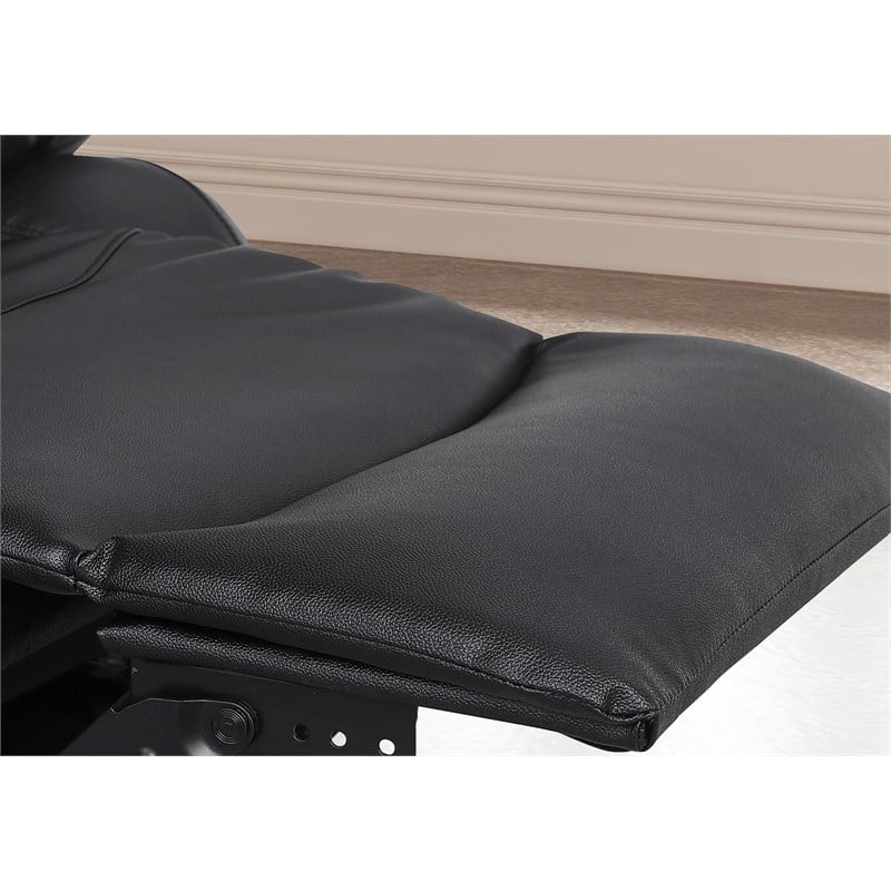 Pemberly Row Leather Power Lift Recliner Armchair for Home Theater in Black