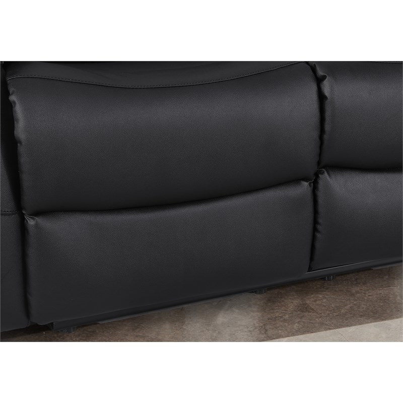 Pemberly Row Leather Power Lift Recliner Armchair for Home Theater in Black