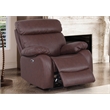 Pemberly Row Leather Power Lift Recliner Armchair for Home Theater in Brown