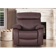 Pemberly Row Leather Power Lift Recliner Armchair for Home Theater in Brown