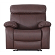 Pemberly Row Leather Power Lift Recliner Armchair for Home Theater in Brown