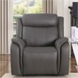 Pemberly Row Leather Power Reclining Armchair for Home Theater in Gray