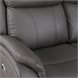 Pemberly Row Leather Power Reclining Armchair for Home Theater in Gray