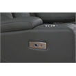Pemberly Row Faux Leather Recliner with Cup Holder Speaker & USB in Gray