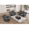 Pemberly Row Faux Leather Recliner with Cup Holder Speaker & USB in Gray