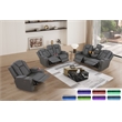 Pemberly Row Faux Leather Recliner with Cup Holder Speaker & USB in Gray