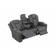 Pemberly Row Faux Leather Recliner with Cup Holder Speaker & USB in Gray