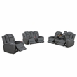 Pemberly Row Faux Leather Recliner with Cup Holder Speaker & USB in Gray
