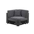 Pemberly Row Sectional Sofa with Ottoman Cup Holder & Charger in Dark Gray