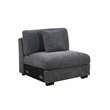 Pemberly Row Sectional Sofa with Ottoman Cup Holder & Charger in Dark Gray