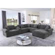 Pemberly Row Sectional Sofa with Ottoman Cup Holder & Charger in Dark Gray