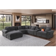 Pemberly Row Sectional Sofa with Ottoman Cup Holder & Charger in Dark Gray