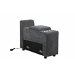 Pemberly Row Sectional Sofa with Ottoman Cup Holder & Charger in Dark Gray