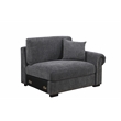 Pemberly Row Sectional Sofa with Ottoman Cup Holder & Charger in Dark Gray