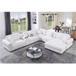 Pemberly Row Sectional Sofa with Ottoman Cup Holder & Charger in White