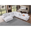 Pemberly Row Sectional Sofa with Ottoman Cup Holder & Charger in White