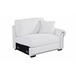 Pemberly Row Sectional Sofa with Ottoman Cup Holder & Charger in White