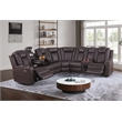 Pemberly Row Faux Leather Recliner with Cup Holder Speaker & USB in Brown