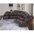 Pemberly Row Faux Leather Recliner with Cup Holder Speaker & USB in Brown