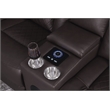 Pemberly Row Faux Leather Recliner with Cup Holder Speaker & USB in Brown