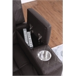 Pemberly Row Faux Leather Recliner with Cup Holder Speaker & USB in Brown
