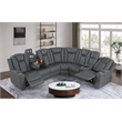 Pemberly Row Faux Leather Recliner with Cup Holder Speaker & USB in Gray