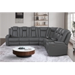 Pemberly Row Faux Leather Recliner with Cup Holder Speaker & USB in Gray