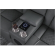 Pemberly Row Faux Leather Recliner with Cup Holder Speaker & USB in Gray