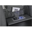 Pemberly Row Faux Leather Recliner with Cup Holder Speaker & USB in Gray