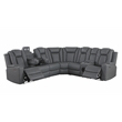 Pemberly Row Faux Leather Recliner with Cup Holder Speaker & USB in Gray