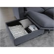 Pemberly Row Corduroy Sectional Sofa with Storage Ottoman in Dark Gray