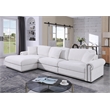 Pemberly Row Modern Polyester Large Sectional Sofa Couch in White