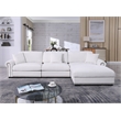 Pemberly Row Modern Polyester Large Sectional Sofa Couch in White