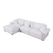 Pemberly Row Modern Polyester Large Sectional Sofa Couch in White