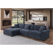Pemberly Row Modern Polyester Large Sectional Sofa Couch in Dark Blue