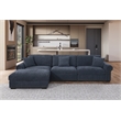 Pemberly Row Modern Polyester Large Sectional Sofa Couch in Dark Blue