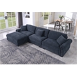 Pemberly Row Modern Polyester Large Sectional Sofa Couch in Dark Blue