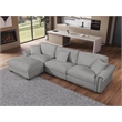 Pemberly Row Modern Polyester Large Sectional Sofa Couch in Light Gray
